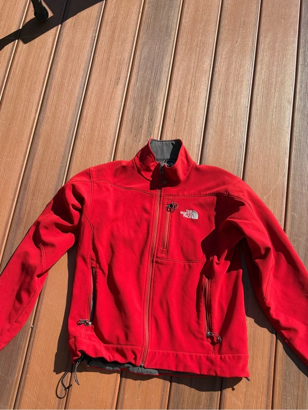 The North Face Red Apex Zip-Up Nylon Jacket